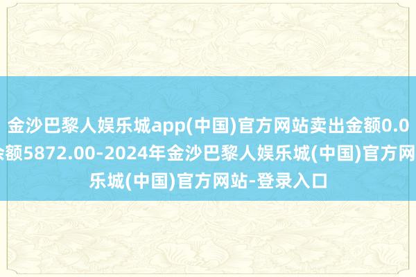 金沙巴黎人娱乐城app(中国)官方网站卖出金额0.00元；融券余额5872.00-2024年金沙巴黎人娱乐城(中国)官方网站-登录入口